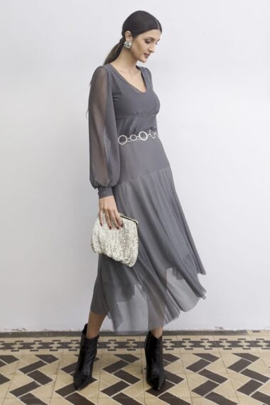 Alternative view of Conjunto blusa decote U e saia godê /158CJO