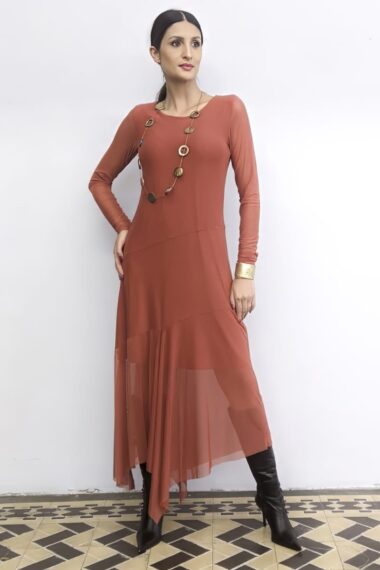 Vestido com recortes assimétricos /495ARG