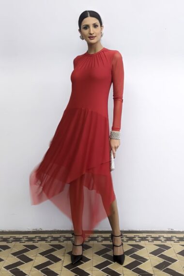 Vestido evasê assimétrico /496VM3