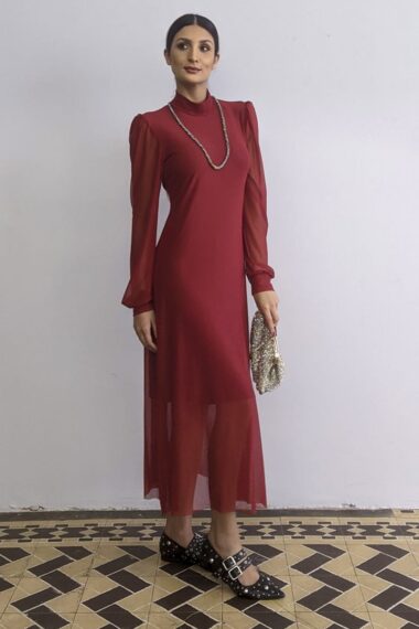 Alternative view of Vestido acinturado gola alta /538MAR