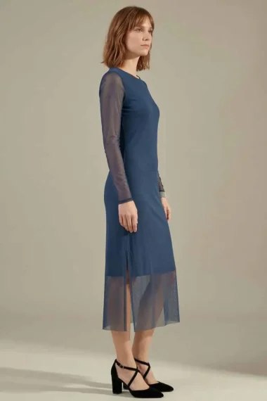 Alternative view of Vestido acinturado midi com fendas /539OXF