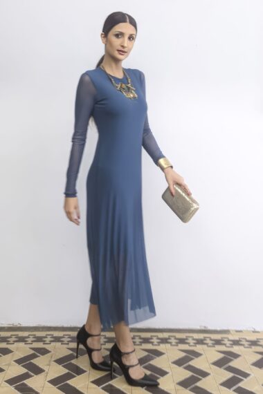 Alternative view of Vestido acinturado midi com fendas /539OXF