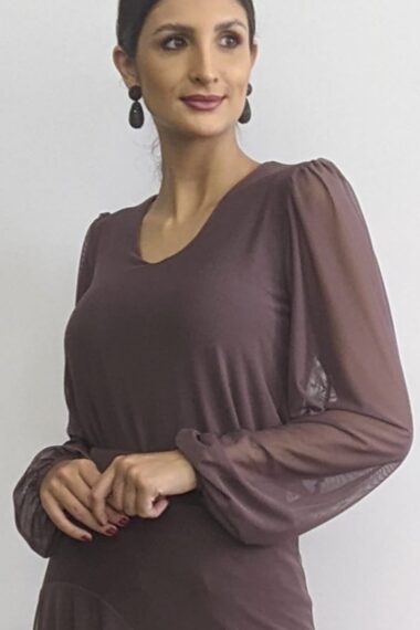 Blusa de tule decote V /540CAC