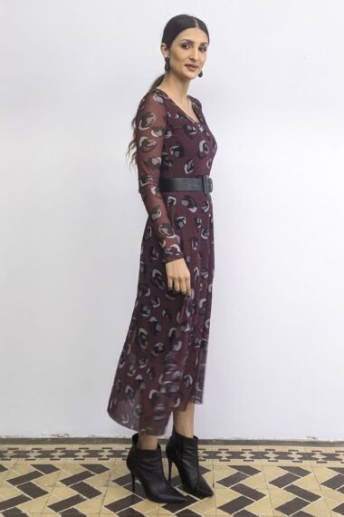 Alternative view of Vestido decote redondo e cortes transversais /542VAT302