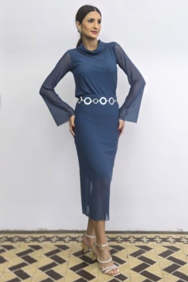 Alternative view of Conjunto blusa mullet e saia lápis midi /162CJO