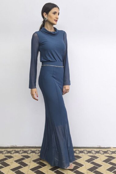 Alternative view of Conjunto blusa gola boba e saia longa sereia /159CJO