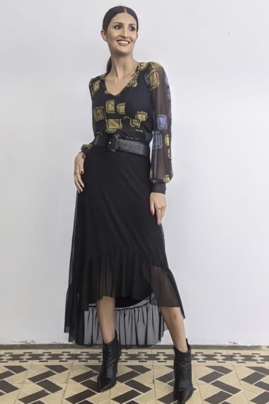 Blusa de tule decote U /440BDU257