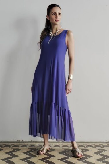 Vestido estilo boho maxi com fenda /423ROY