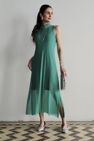 Alternative view of Vestido de tule gola alta /454ESM