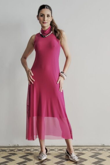 Alternative view of Vestido de tule gola alta /454PIT