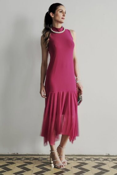 Alternative view of Vestido manga cavada com gola alta /515PIT