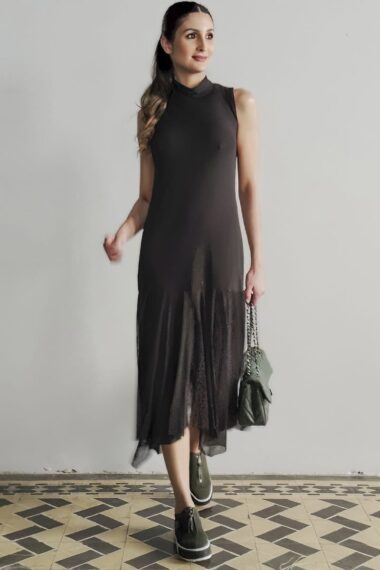 Alternative view of Vestido manga cavada com gola alta /515PTO