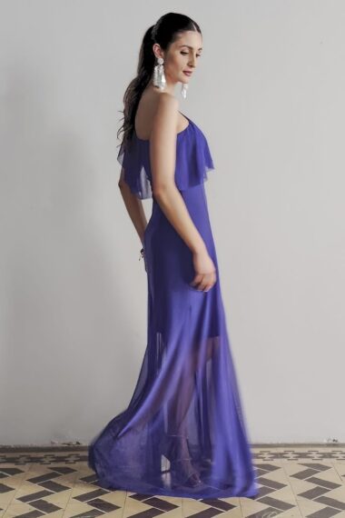 Alternative view of Vestido longo, um ombro e babado /525ROY