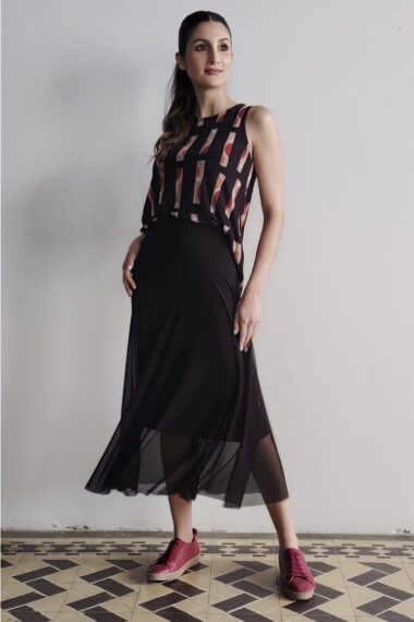 Saia godê com cortes assimétricos / 551PTO