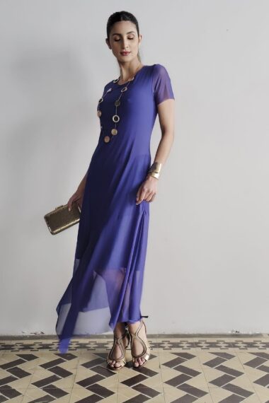 Alternative view of Vestido midi assimétrico /561ROY