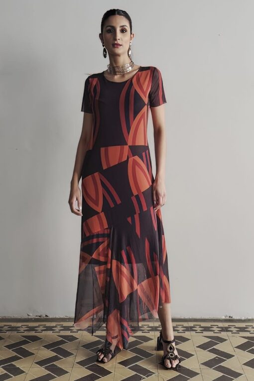 Vestido midi assimétrico /561VES020