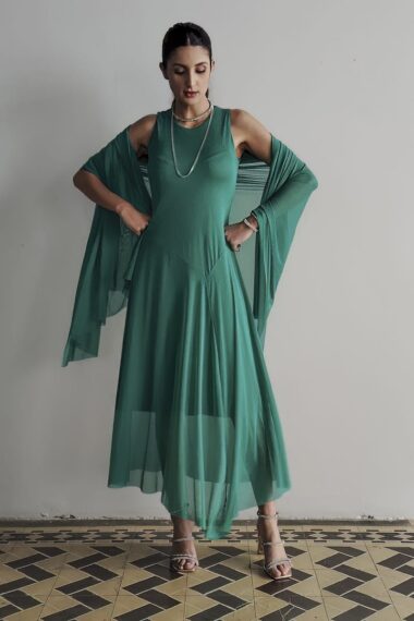 Vestido maxi com decote redondo /567ESM