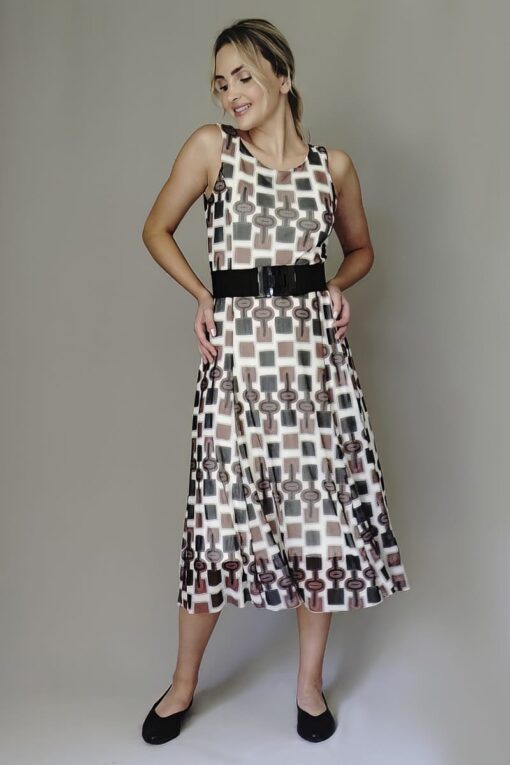 Vestido de tule midi com cortes verticais /340VNG334