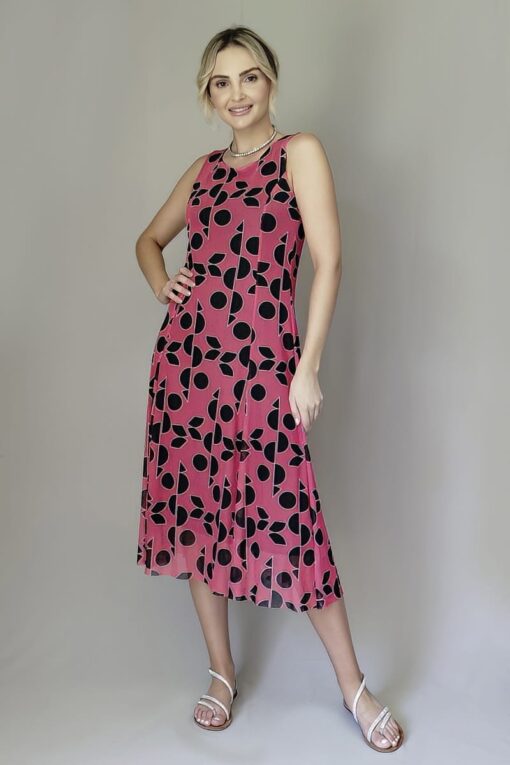 Vestido de tule midi com cortes verticais /340VNG350