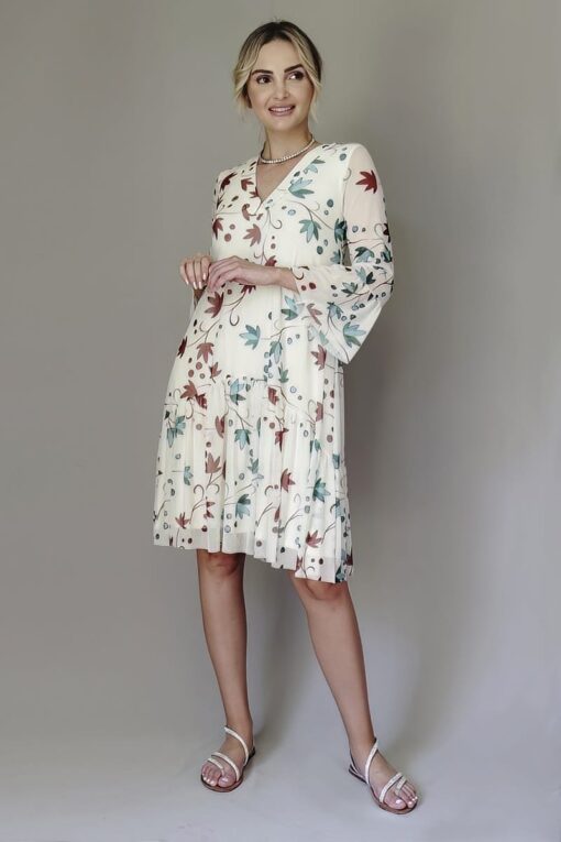 Vestido estilo boho com detalhe franzido /441VES344