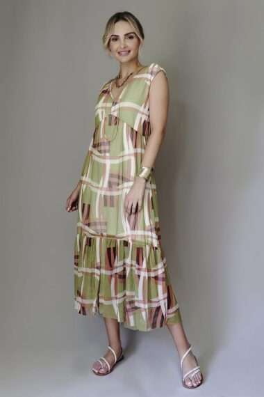 Vestido decote V, manga japonesa /568VES142