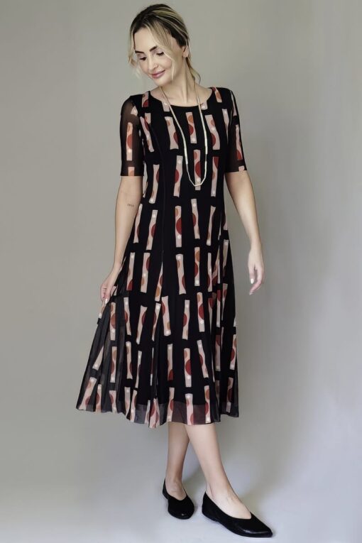 Vestido de tule midi manga curta /569VES320