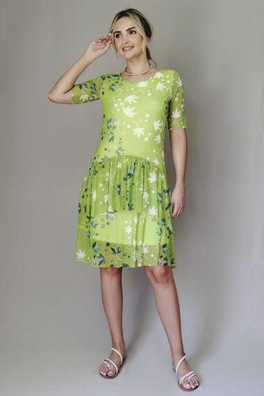 Vestido de tule manga curta /573VES353