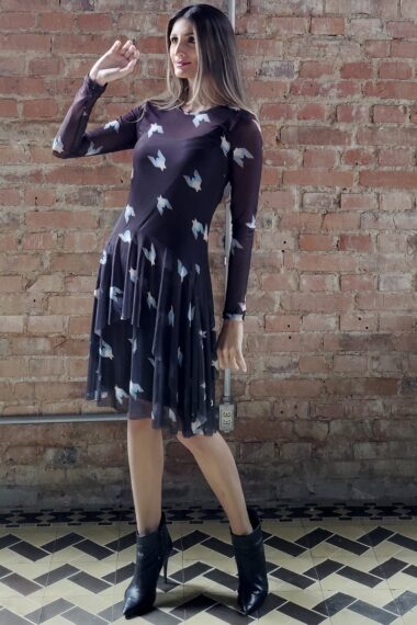 Alternative view of Vestido de tule curto com decote canoa /370SFO010