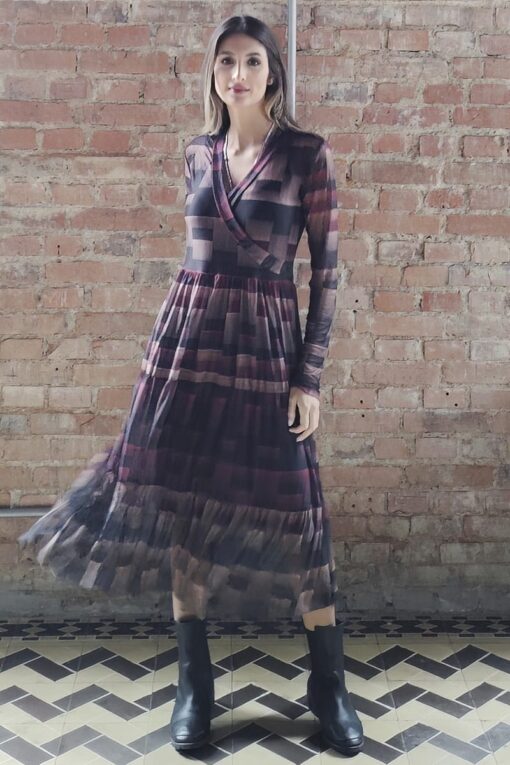 Vestido midi com decote transpassado /426SFO056
