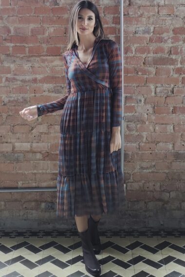 Vestido midi com decote transpassado /426SFO212