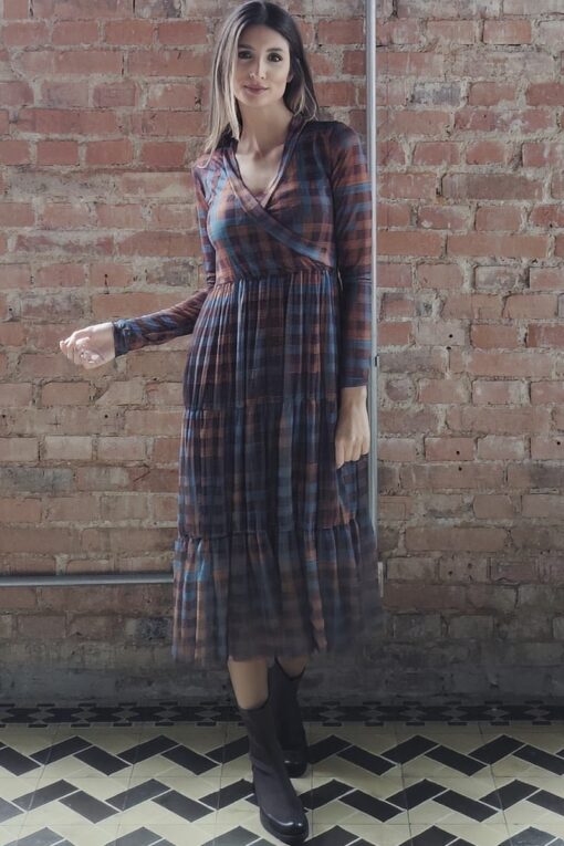 Vestido midi com decote transpassado /426SFO212