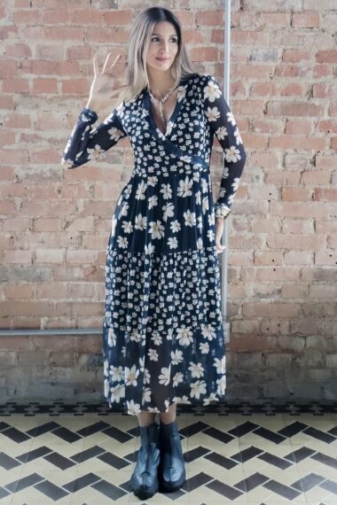 Vestido midi com decote transpassado /426VES358