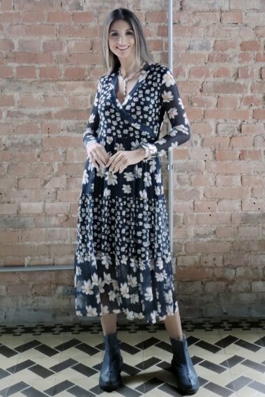 Alternative view of Vestido midi com decote transpassado /426VES358