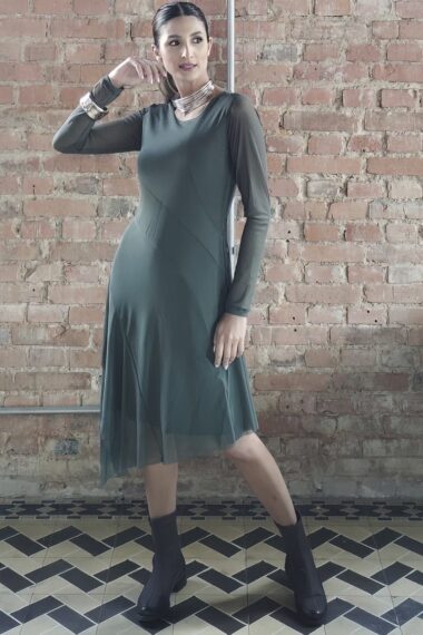 Vestido de tule assimétrico /444OLI