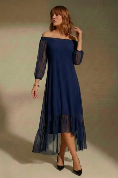 Vestido longo mullet ombro a ombro /511AZ1