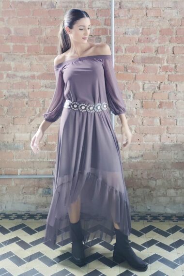 Vestido longo mullet ombro a ombro /511CAC