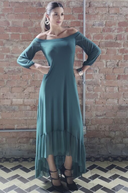 Vestido longo mullet ombro a ombro /511MAT