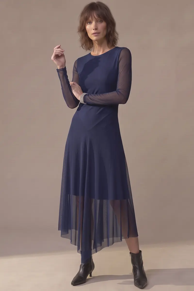 Vestido decote canoa assimétrico /560AZ1 - Imagem 3