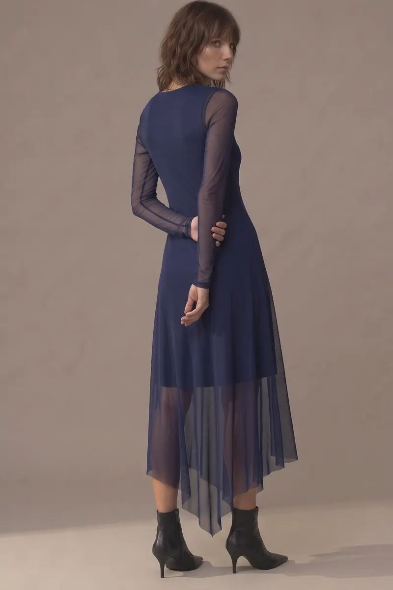 Vestido decote canoa assimétrico /560AZ1 - Imagem 4