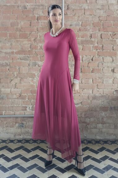 Alternative view of Vestido decote canoa assimétrico /560MAR