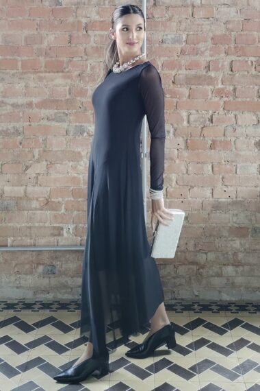 Alternative view of Vestido decote canoa assimétrico /560PTO