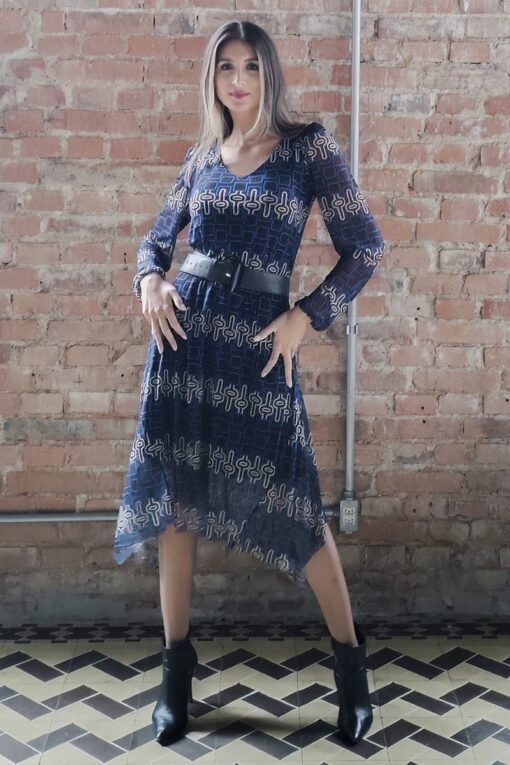 Vestido godê com decote V /581VES332