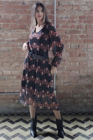 Vestido godê com decote V /581VES362