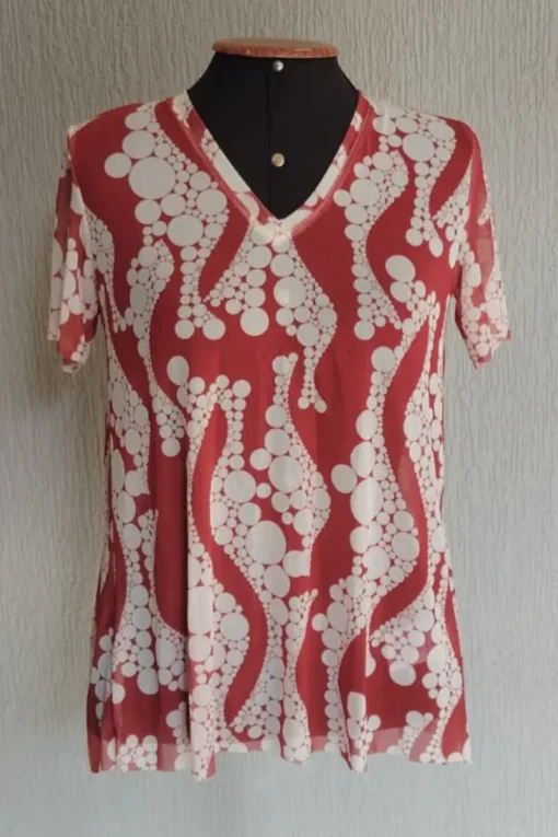 Blusa de tule decote V /350BLU307