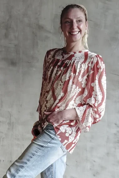 Bata de tule com frente franzida /412BLU307