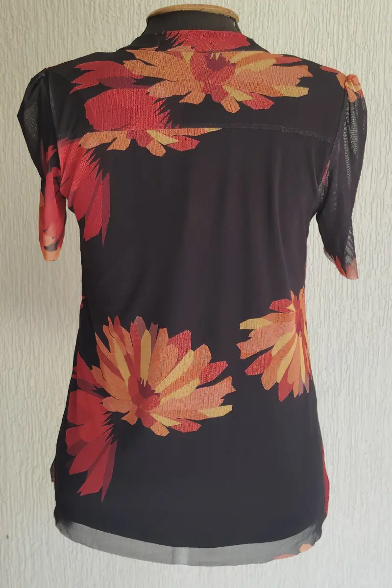 Blusa manga curta com amarração /484BLU051 - Imagem 3