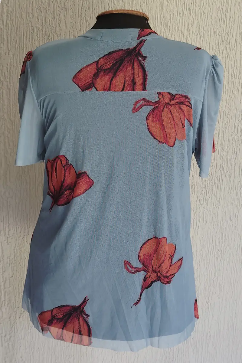 Blusa manga curta com amarração /484BLU060 - Imagem 3