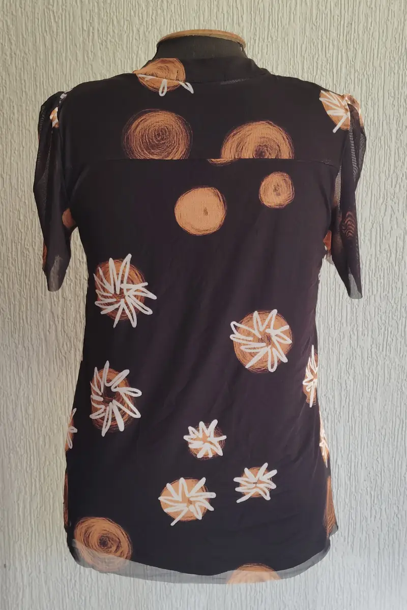 Blusa manga curta com amarração /484BLU108 - Imagem 2