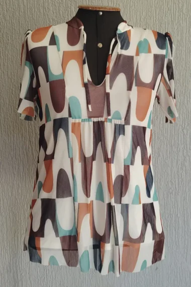 Blusa manga curta com amarração /484BLU160