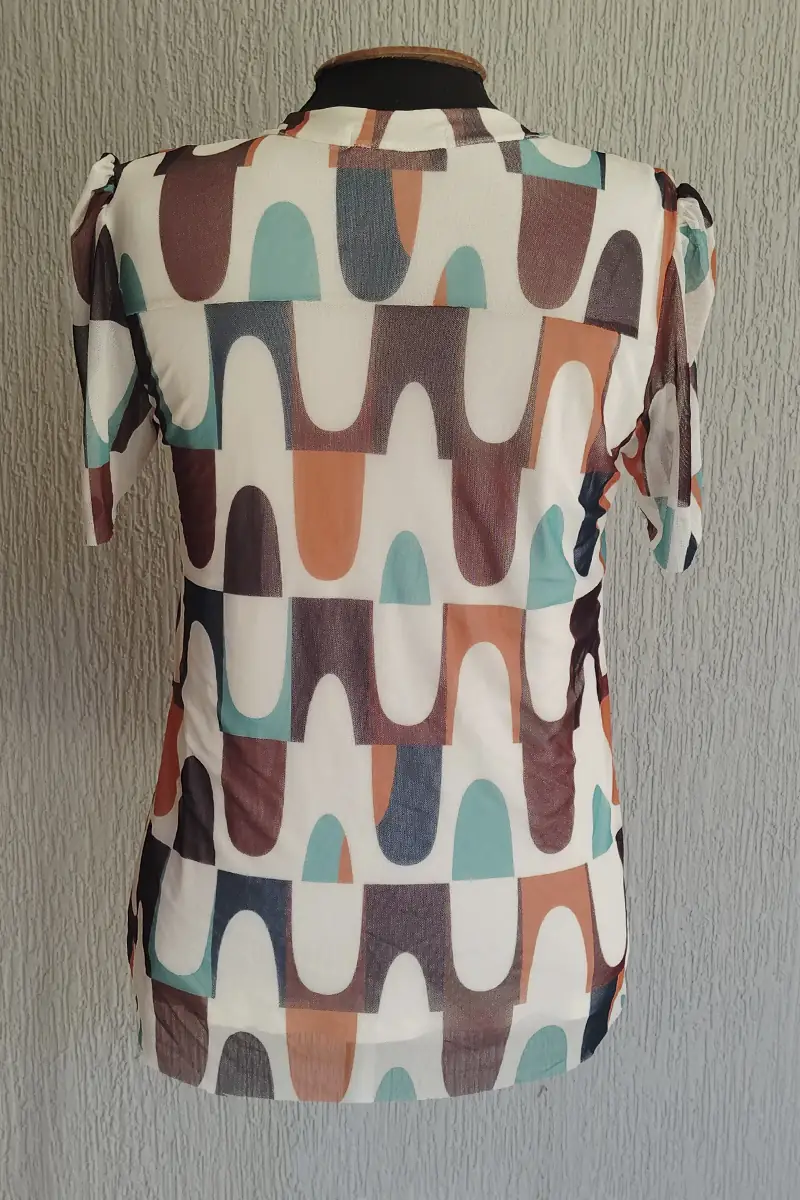 Blusa manga curta com amarração /484BLU160 - Imagem 3